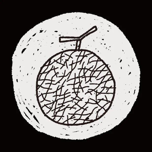 Meloen doodle — Stockvector