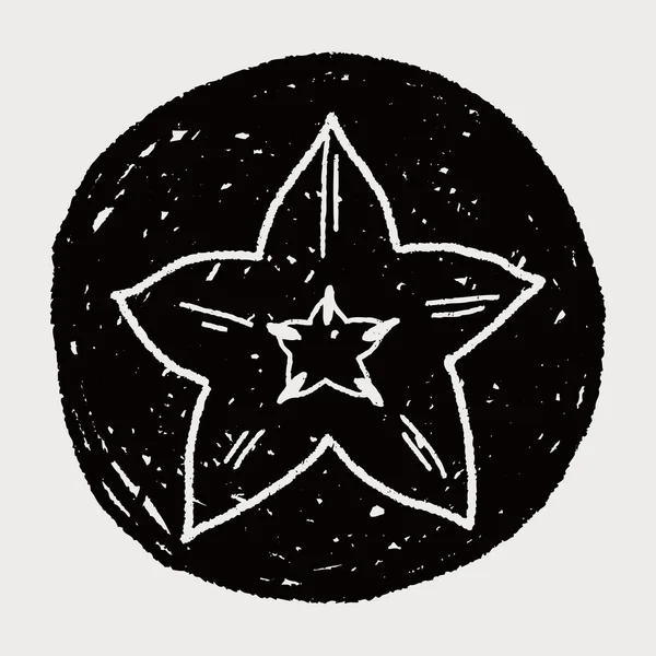 Star meyve doodle — Stok Vektör