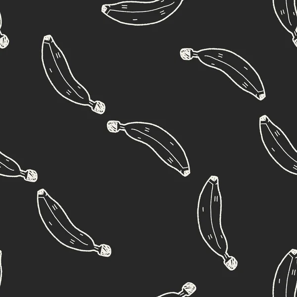 Banana doodle seamless pattern background — Stock Vector