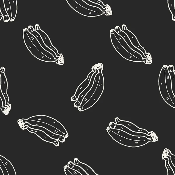 Banane doodle fond de motif sans couture — Image vectorielle