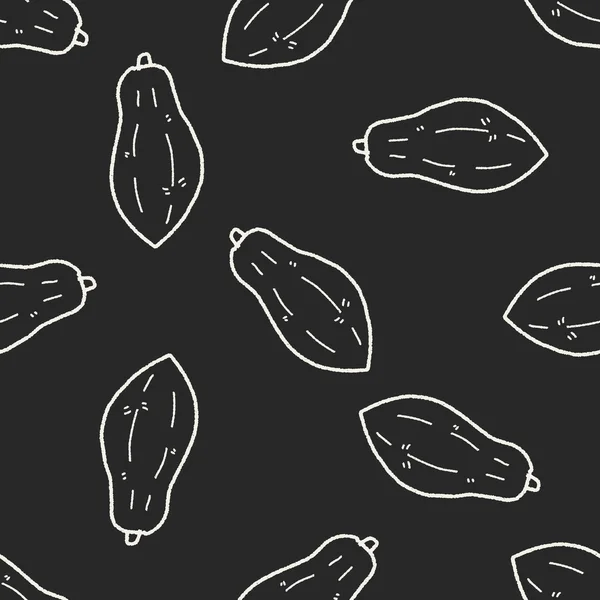 Papaya doodle seamless pattern background — Stock Vector