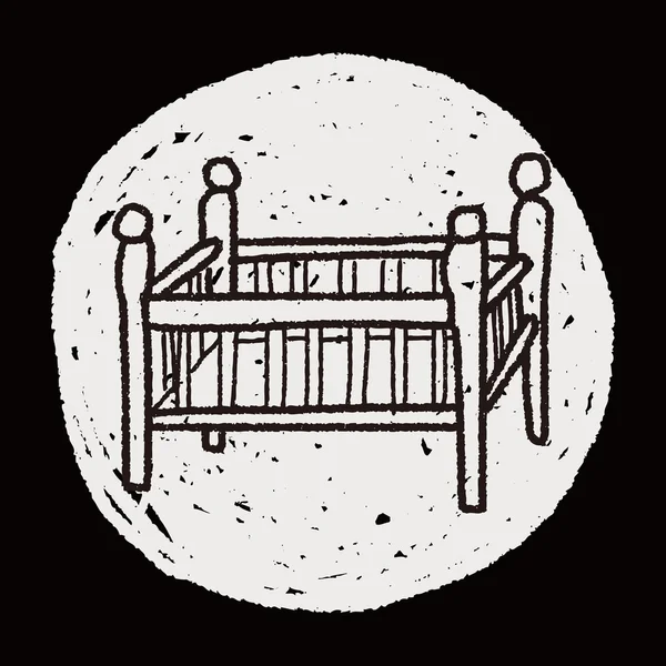 Каракули на детской кровати — стоковый вектор