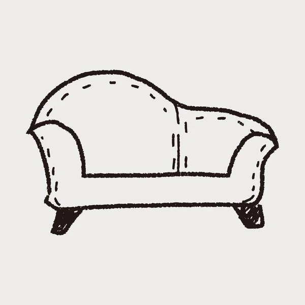 Canapea doodle — Vector de stoc