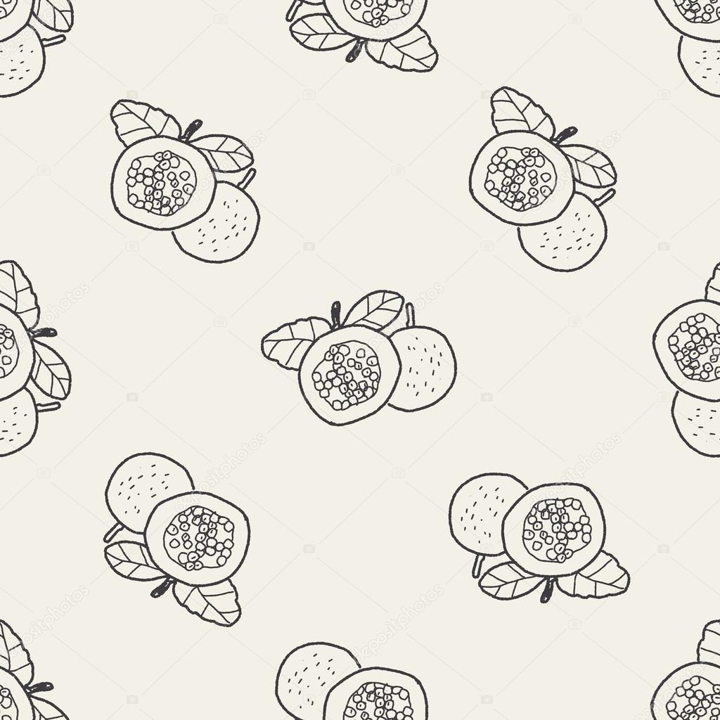 Passion Fruit doodle seamless pattern background