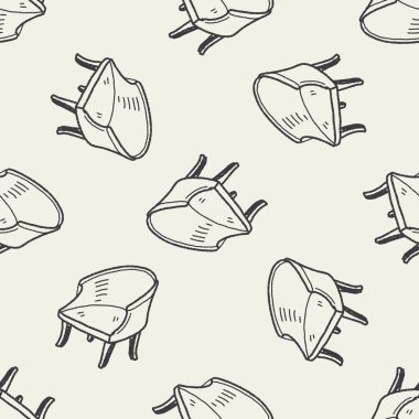 sandalye doodle Dikişsiz desen arka plan