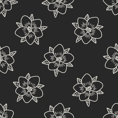 çiçek doodle Dikişsiz desen arka plan