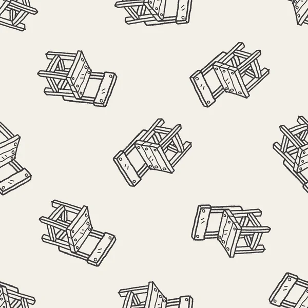 Chaise doodle fond de motif sans couture — Image vectorielle