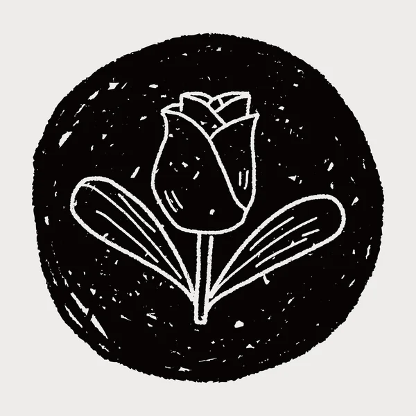 花の落書き — ストックベクタ