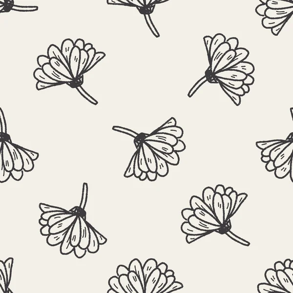 Blomma doodle sömlös bakgrund — Stock vektor