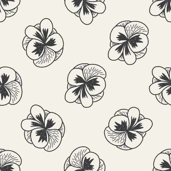 Flor doodle fundo padrão sem costura — Vetor de Stock