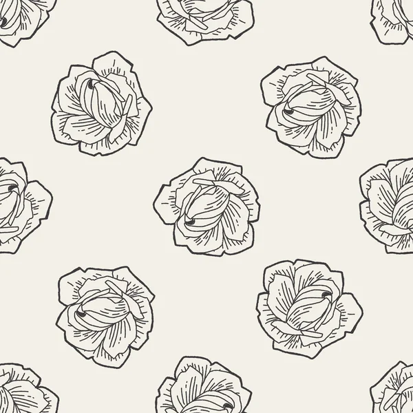 Flor doodle fundo padrão sem costura — Vetor de Stock