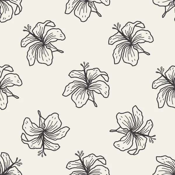 Květinový vzor bezešvé pozadí doodle — Stockový vektor