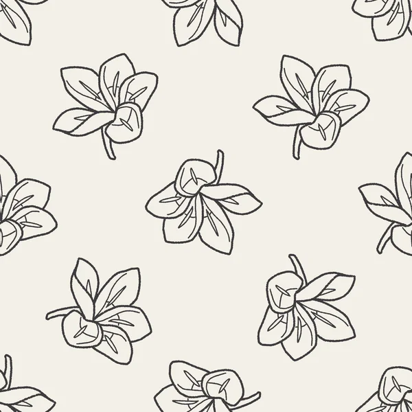 Flor doodle fundo padrão sem costura — Vetor de Stock