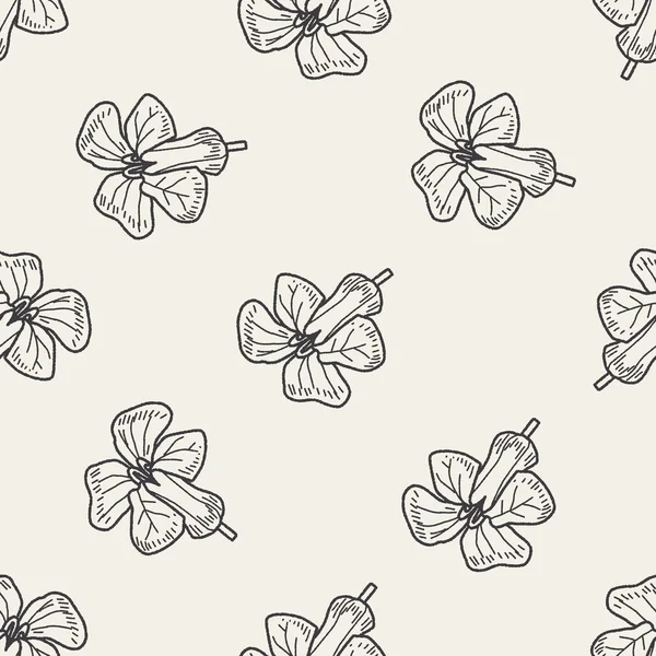 Flower doodle naadloze patroon achtergrond — Stockvector