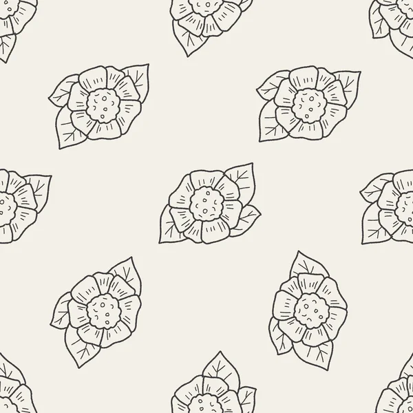 Fleur doodle fond de motif sans couture — Image vectorielle