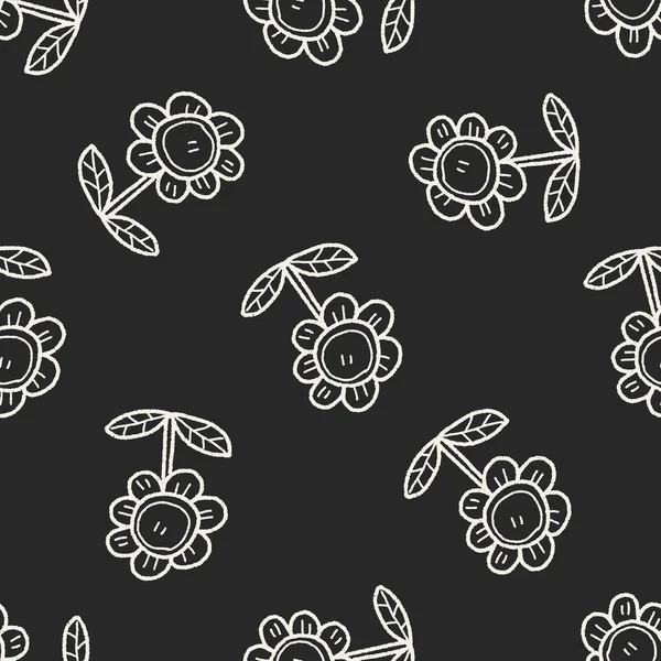 Fleur doodle fond de motif sans couture — Image vectorielle