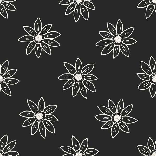 Fleur doodle fond de motif sans couture — Image vectorielle