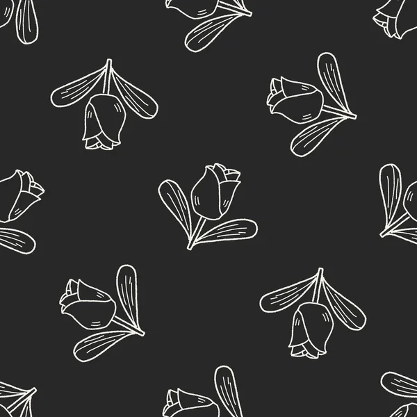 Fleur doodle fond de motif sans couture — Image vectorielle