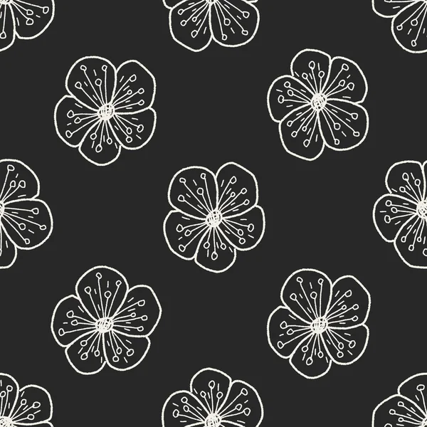 Fleur doodle fond de motif sans couture — Image vectorielle