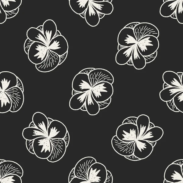 Blume Doodle nahtlose Muster Hintergrund — Stockvektor