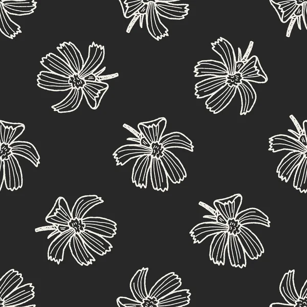 Fleur doodle fond de motif sans couture — Image vectorielle