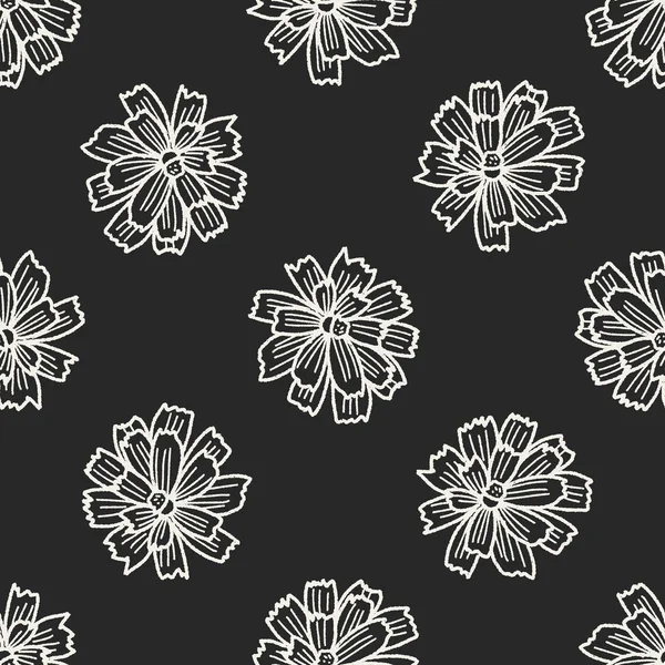 Fleur doodle fond de motif sans couture — Image vectorielle