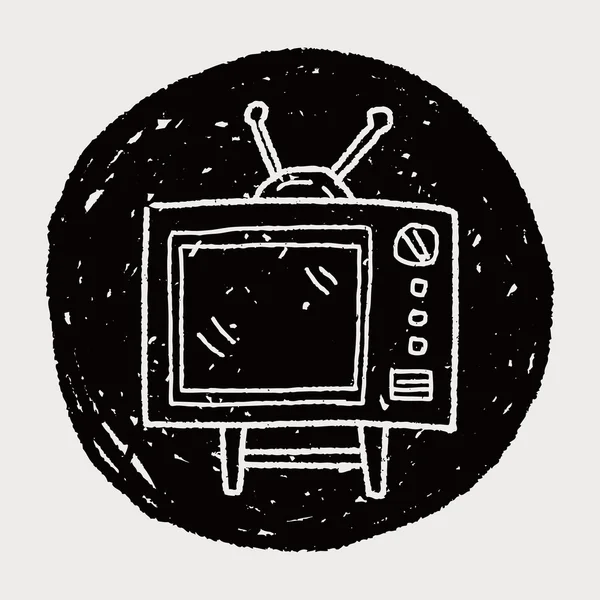 Doodle tv — Vetor de Stock