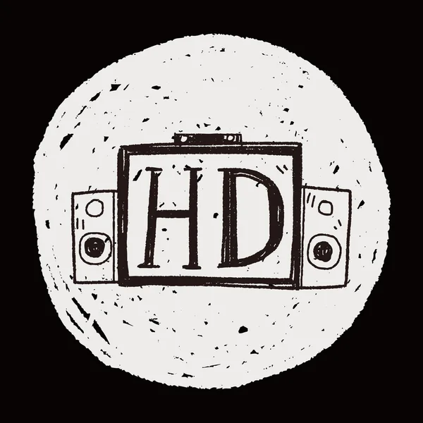 Hd テレビの落書き — ストックベクタ