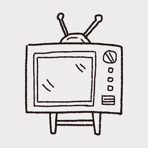Doodle tv — Vetor de Stock