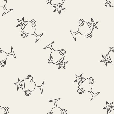 Doodle şampiyon Kupası Dikişsiz desen arka plan