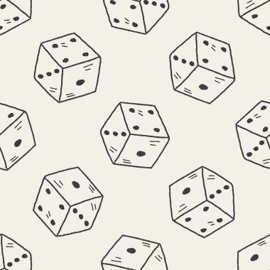 Doodle zar Dikişsiz desen arka plan
