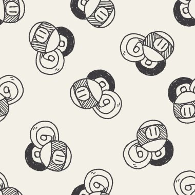 Doodle Bilardo Dikişsiz desen arka plan