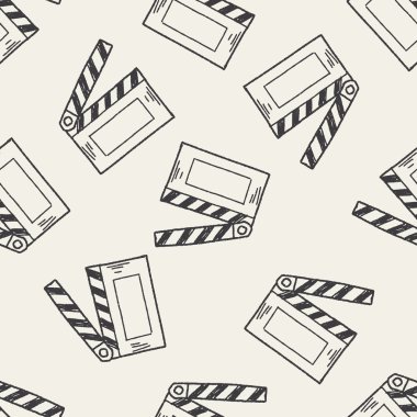 Film kurulu doodle Dikişsiz desen arka plan