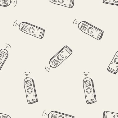 Uzaktan kumanda doodle Dikişsiz desen arka plan
