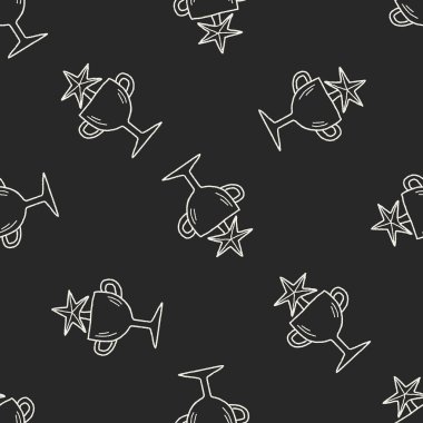 Doodle şampiyon Kupası Dikişsiz desen arka plan