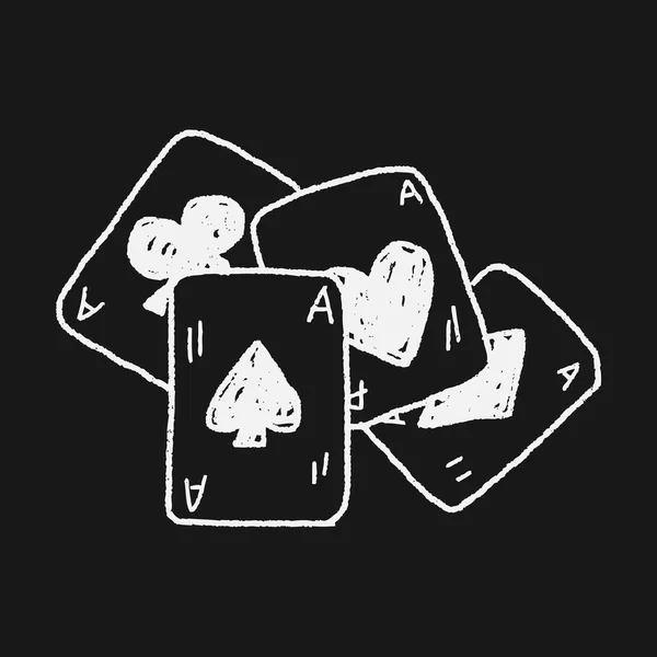 Doodle poker — Stok Vektör