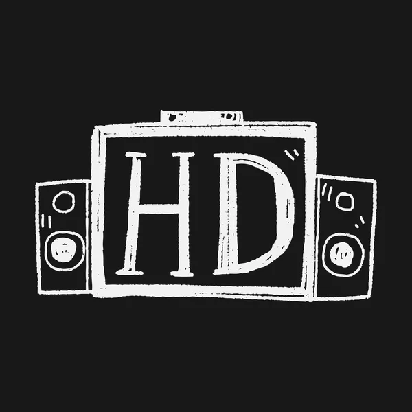 HD TV garabato — Archivo Imágenes Vectoriales