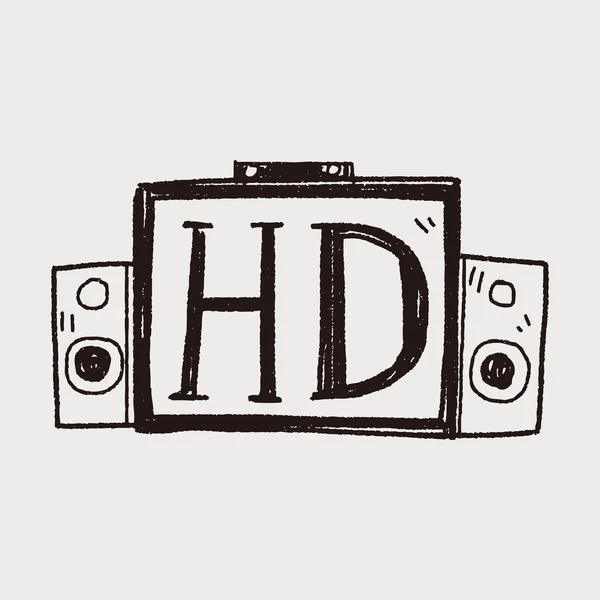 Hd テレビの落書き — ストックベクタ