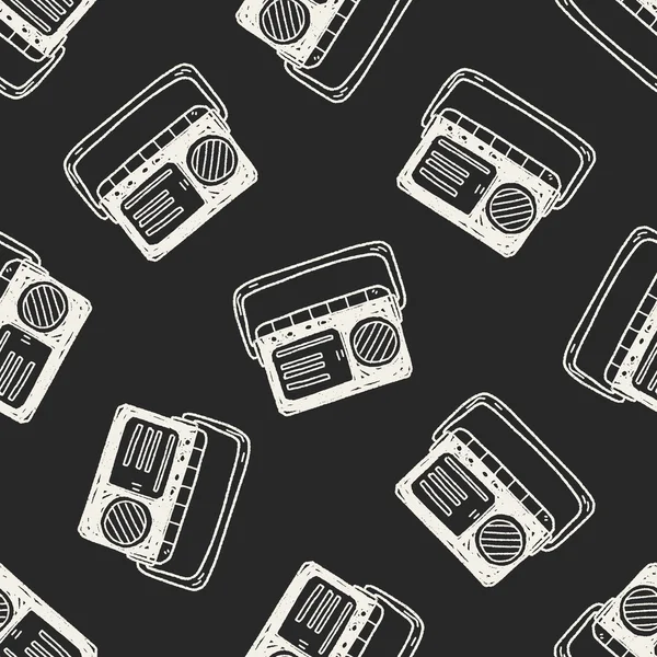 Doodle radio sin costura patrón de fondo — Archivo Imágenes Vectoriales