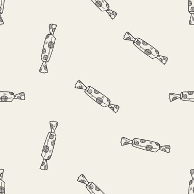 şeker doodle Dikişsiz desen arka plan