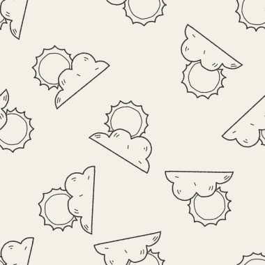 Doodle güneş Dikişsiz desen arka plan