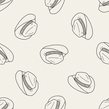 Doodle şapka Dikişsiz desen arka plan