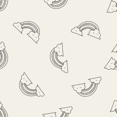 Gökkuşağı doodle Dikişsiz desen arka plan