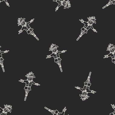 korkuluk doodle Dikişsiz desen arka plan