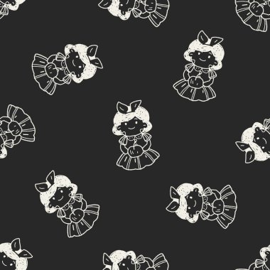 Pamuk Prenses doodle Dikişsiz desen arka plan