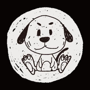 Çince Zodyak köpek doodle çizim