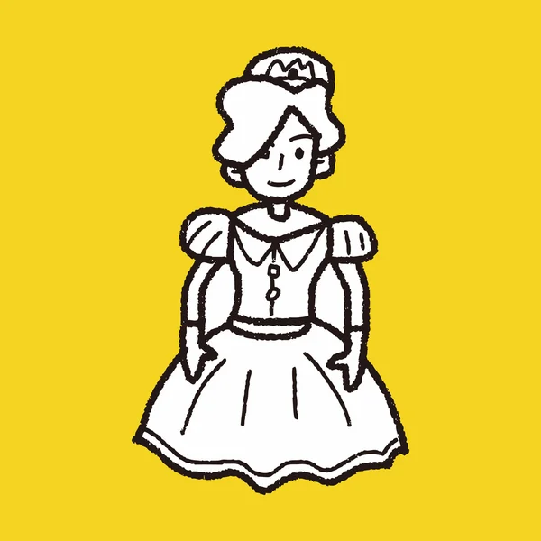 Princesse doodle — Image vectorielle