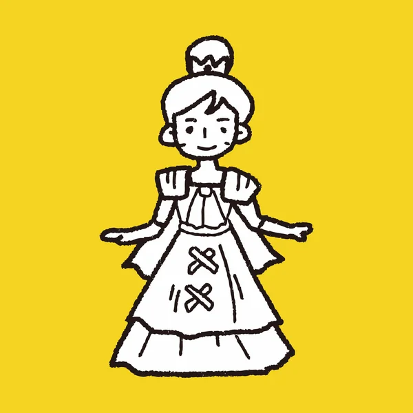 Doodle princesa —  Vetores de Stock