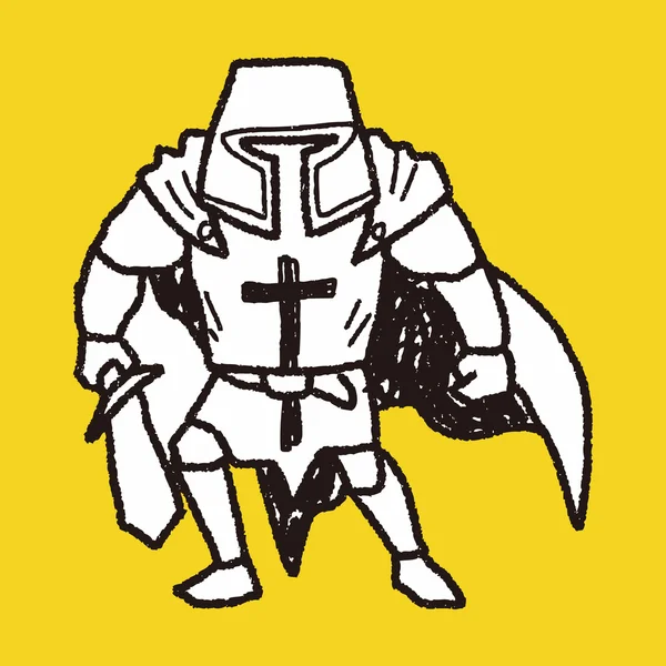 Doodle лицар — стоковий вектор
