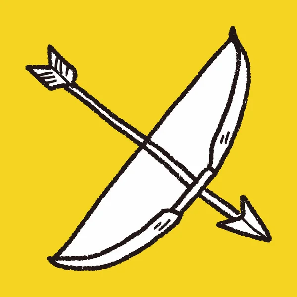 矢印と弓の落書き — ストックベクタ